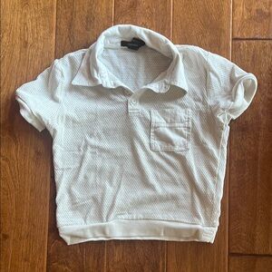 Forever 21 White Polo Top Casual Cotton